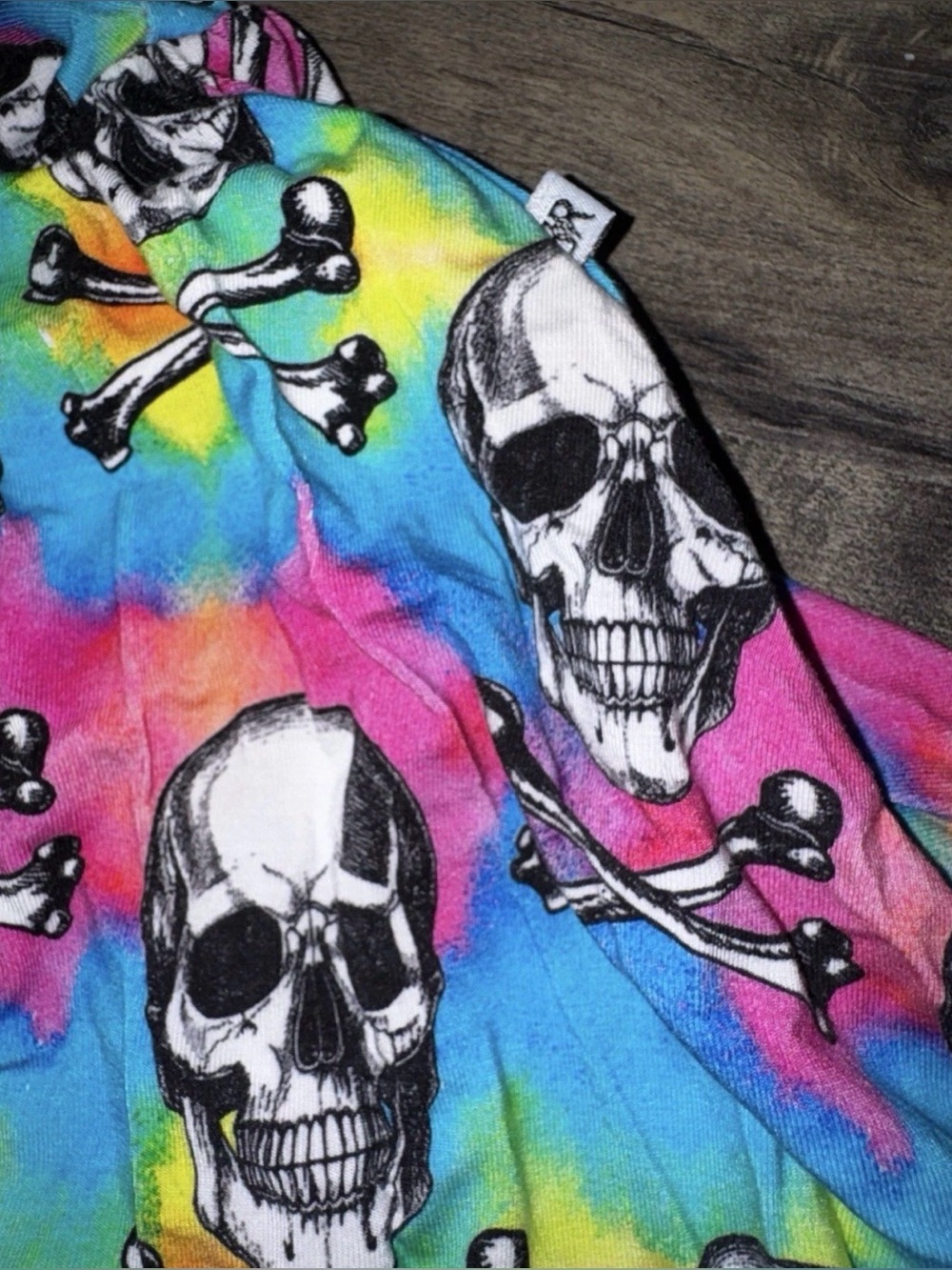 B&R Rainbow Skulls Tiedye Bamboo Twirl 3T💀🌈 - Picture 6 of 7